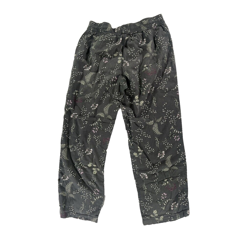 Gap Body Womens Pajama Lounge Pants Gray & White Floral 100% Cotton Medium - Picture 12 of 13
